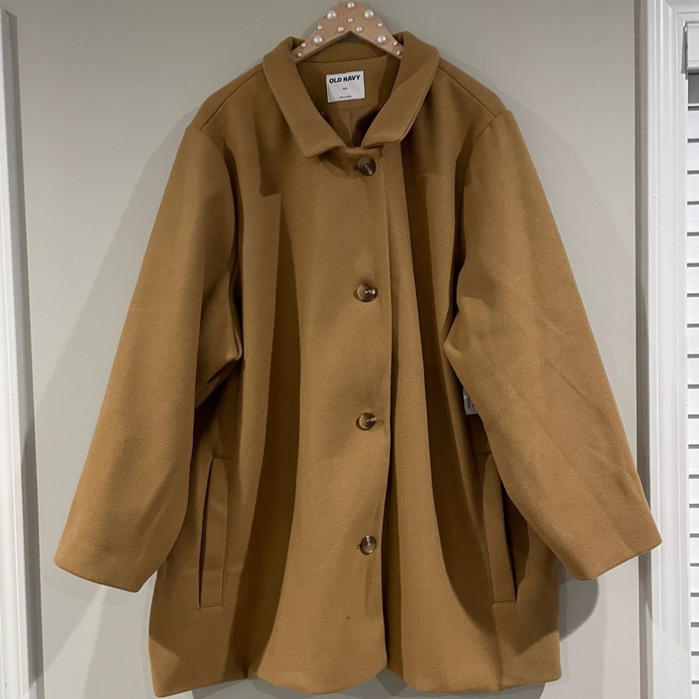 Old Navy Plus Size 4X Soft-Brushed Peacoat Brown TanCoat | New Winter Essential - Picture 3 of 7